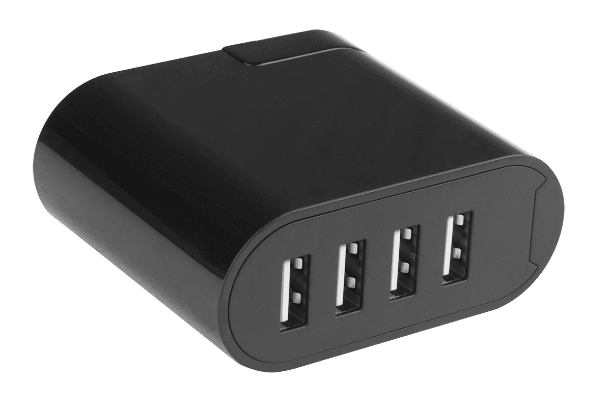 Une photo d'un chargeur USB à 4 ports
