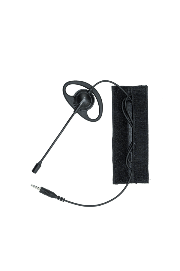 Cable management pocket shown with ear speaker inside