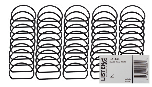Set of 50 metal D-rings