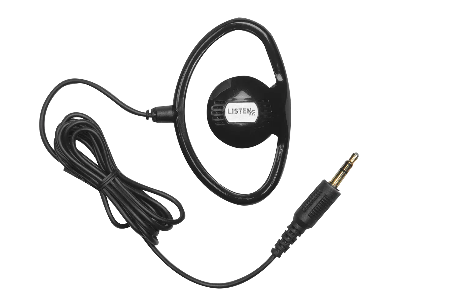 One earbud with standard headphone jack.
