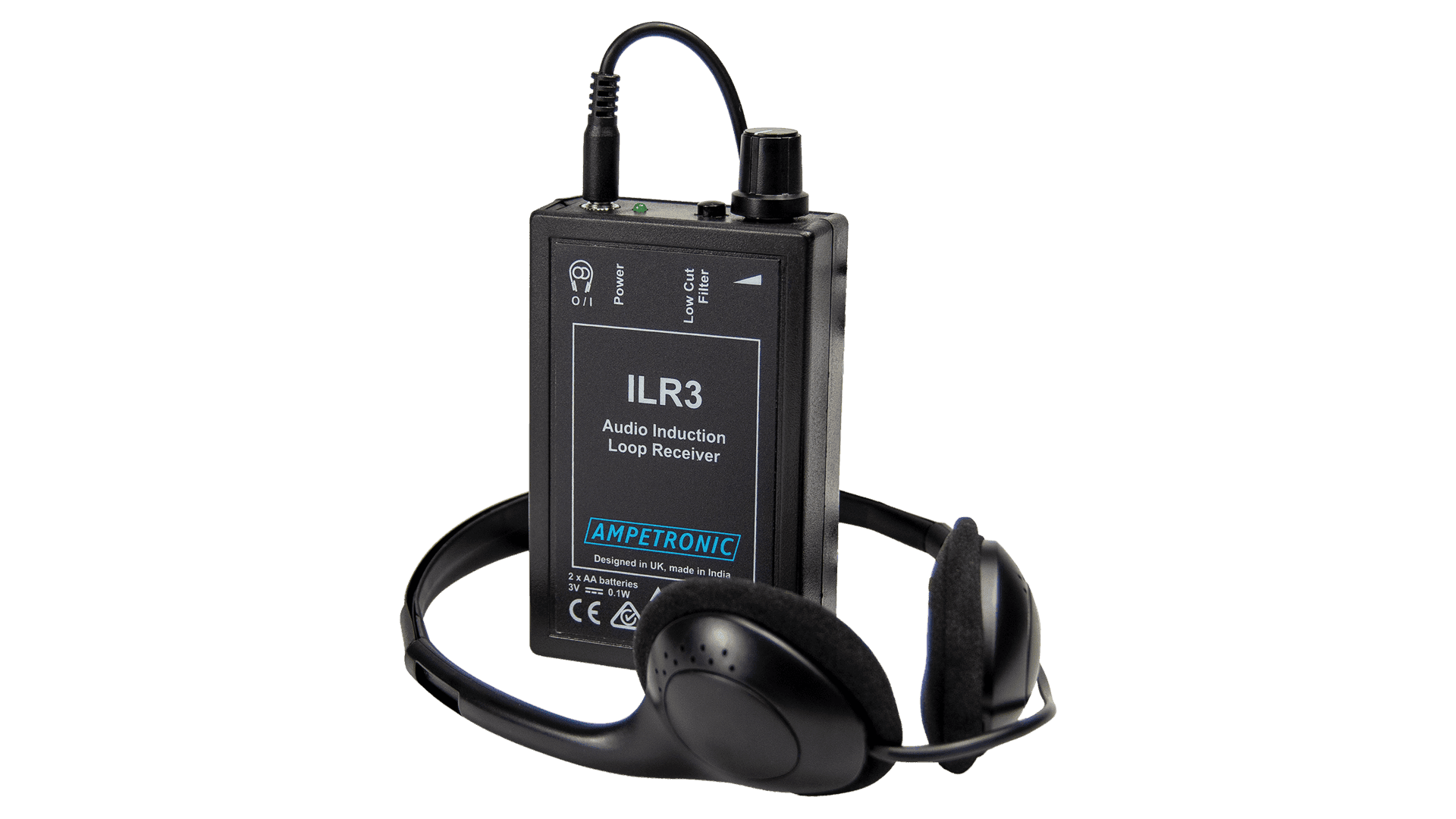 A picture of an ILR3+ Induction Loop Receiver.