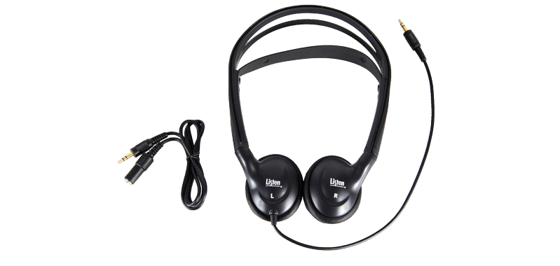 Dual headphones with 3.5 mm extension cable