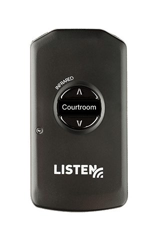 Récepteur ListenIR 4200 avec salle d'audience à l'écran