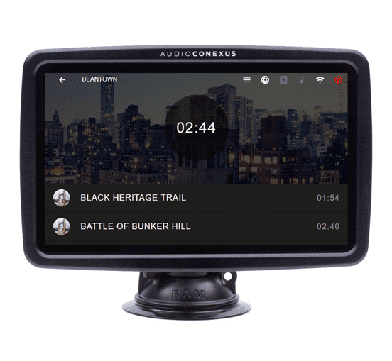 Panel de control de pantalla Black ListenNavilution