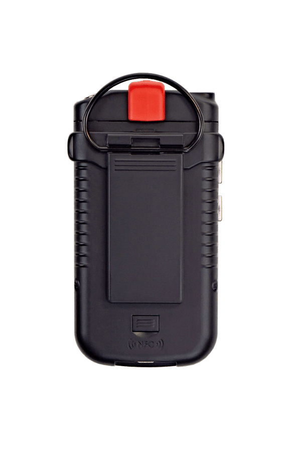 A Metal D-Ring shown on a the back of a ListenTALK