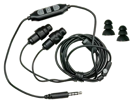 Protective earplugs audio headset with volume controls and extra hearing protection