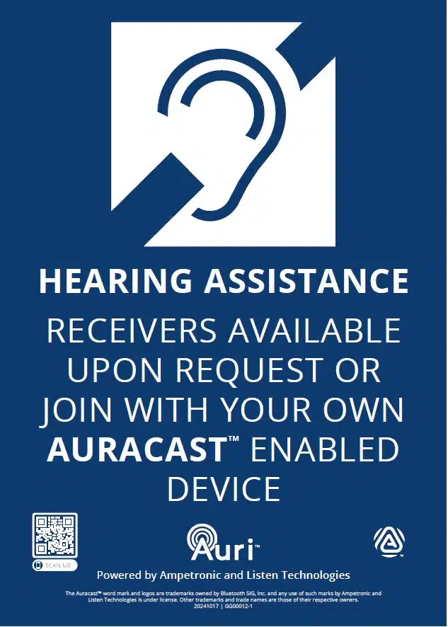 Auri Hearing Assistance Signage