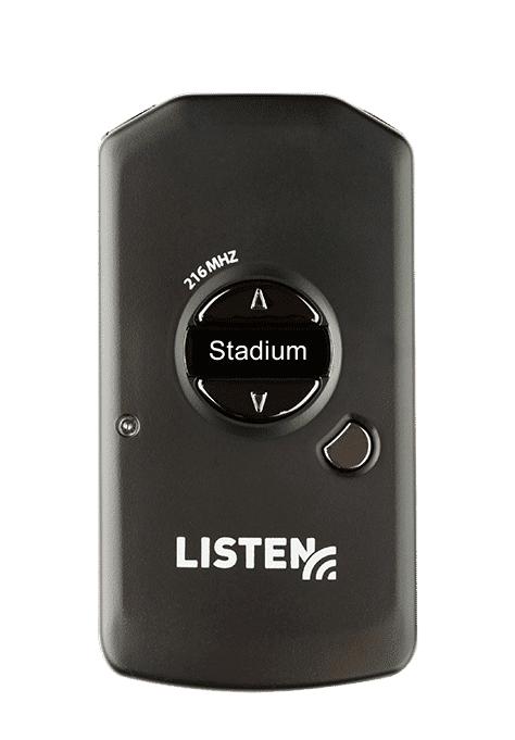 Listen RF Receiver with Stadium written on it