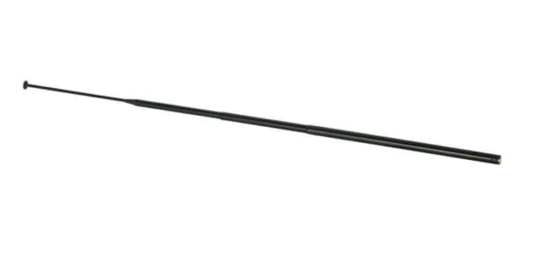 Long, thin, black telescoping top mounted antenna