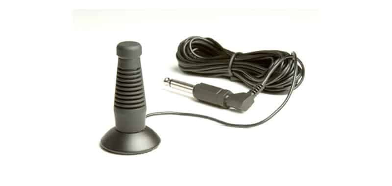 Dark gray conference microphone with cord