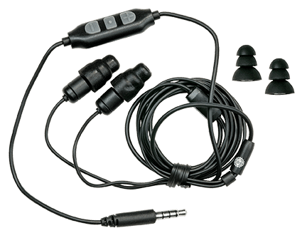 Protective earplugs audio headset with volume controls and extra hearing protection